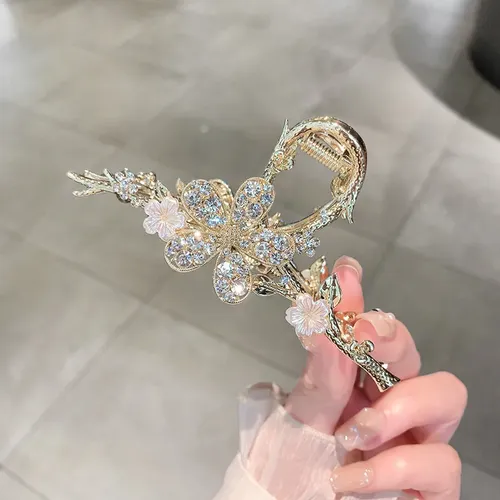 Pinza Para El Pelo Grande Con Diamantes De Imitación En Form