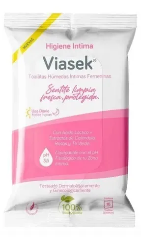 Viasek Toallitas Húmedas De Higiene Íntima Femenina