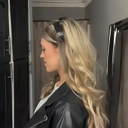 1 Pinza De Pelo Esponjosa, Diadema Negra, Para Mujer