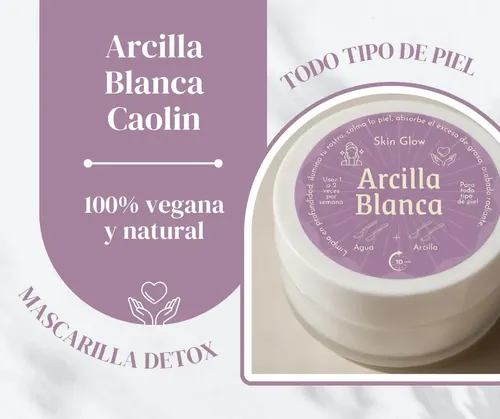 Mascarilla Facial Arcilla Blanca Caolin Pack Jabon De Arroz