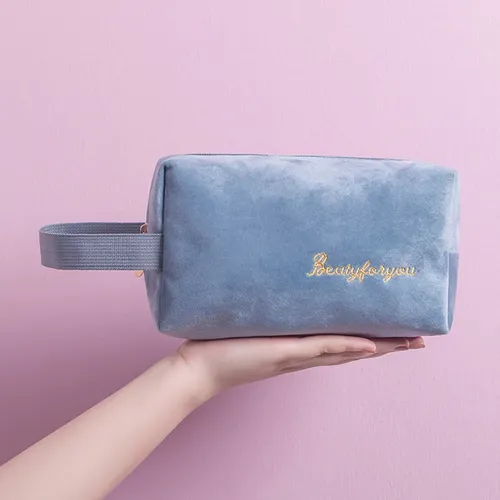 Bolsa De Franela Resistente Para Maquillaje Con Estilo, Gran