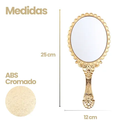 Espejo De Mano Cosméticos Vintage Clásico Retro Princesas