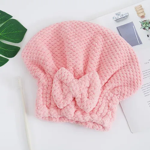 Gorro De Pelo Seco Con Lazo De Alta Densidad, Absorbente, Te