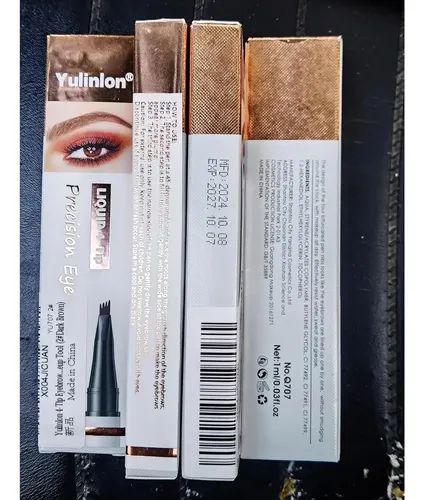 Lápiz De Cejas 4 Puntas Yulinlon Marrón Oscuro Impermeable