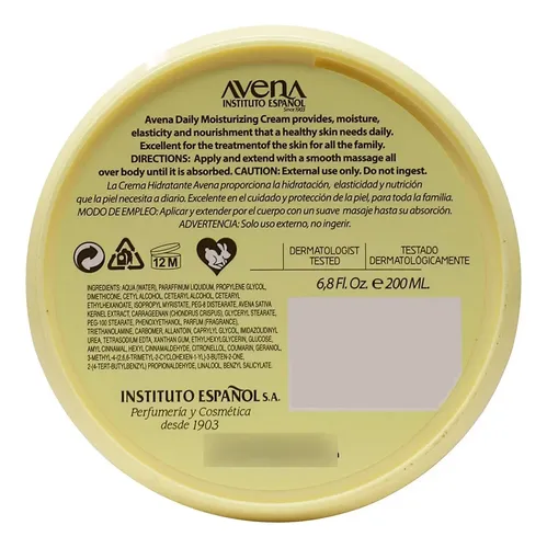 Crema Humectante Avena Instituto Español Manos Y Cuerpo 200