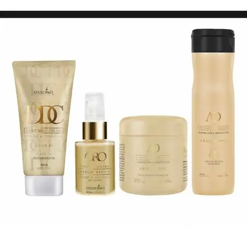 Kit Argan Ossono Shampoo,serum,mascara,crema De Peinar