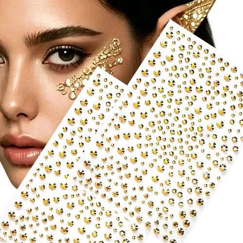Autoadhesivos Strass Para Rostro Ojos Y Cuerpo X2