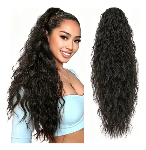 Extensión Coleta Alta Larga Rizada Sin Dañar Cabello Natural