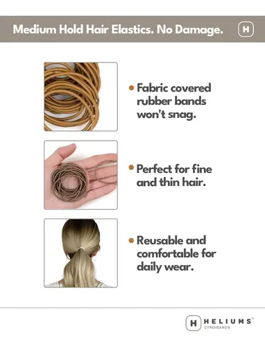 Cintas Elásticas Con Helio Para Cabello Fino De 2 Mm, Color