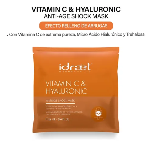 Mascarilla Facial Hialuronico Vitamina C Antiage Idraet