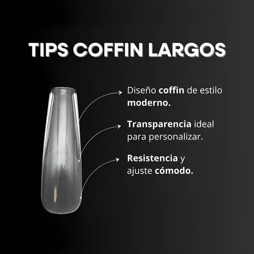Tips Coffin Largos Manicura X240pcs Mely