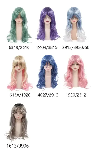 Pelucas Varios Tonos Simil Natural Ondas Bicolor