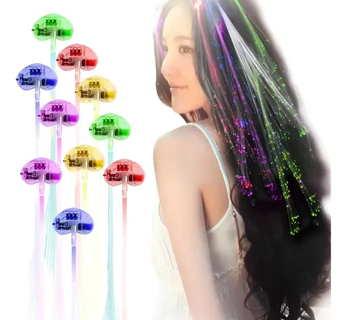 Extensiones De Pelo Fibra Optica Luz Led Con Broche Lefemme