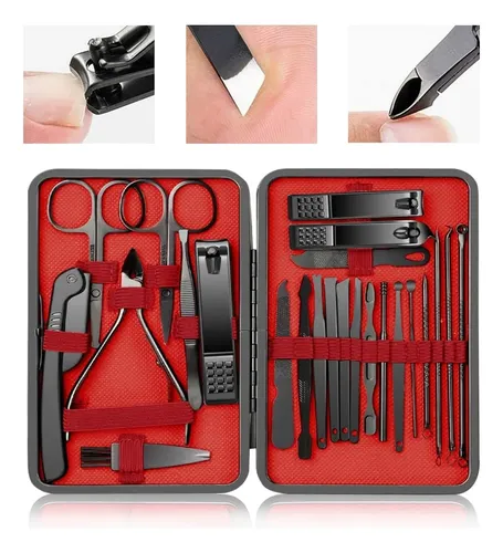 Set 24 Piezas Kit Manicura Y Pedicura Acero Inox.