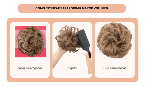 Rodete Recojido Postizo Similar Natural Pelo Sintético Opaco