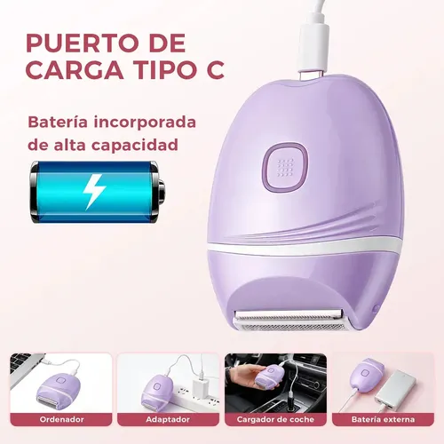 Depiladora Electrica Facial Bikini Recargable Portátil Mujer