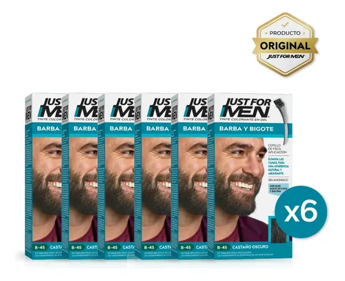 Pack Tintura En Gel Just For Men Barba Y Bigote 6 Unidades