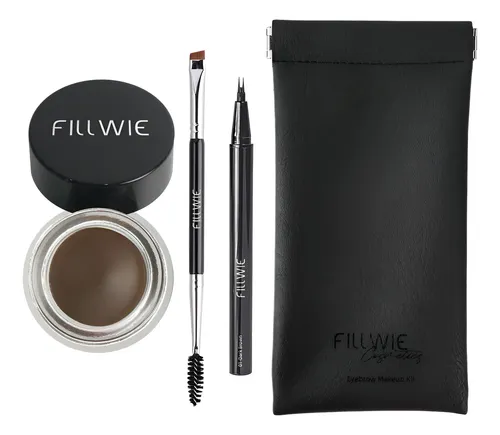 Kit De Microblading Sello Pomada Cejas Marrón Oscuro