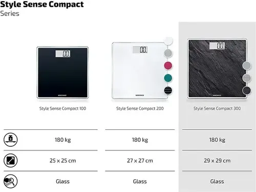 Balanza Digital Leifheit Style Sense Compact 300 Vidrio Templado Negro