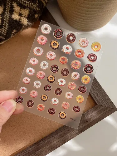 Pegatinas De Uñas Con Diseño De Donas Lindas