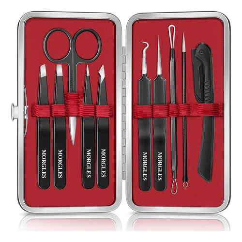 Conjunto De Pinzas Para Cejas Morgles 10 En 1 Cuidado Facial