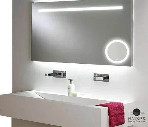 Espejo De Aumento 10x Con Luz LED Mavoro Ovalado Para Maquillaje