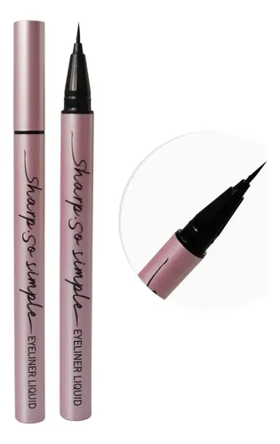 Delineador En Fibra Mely Shape So Simple Punta Ultra Fina Acabado Mate Color Negro