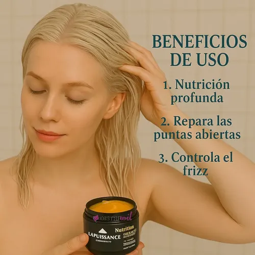 Mascara Capilar Nutricion La Puissance Acido Hialuronico En Liposomas Con Argan X250g Cabello Muy Seco – Uso Profesional Hidratacion Brillo Suavidad Humectacion Renovacion Restauradora