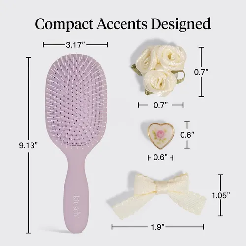 Cepillo De Pelo Kitsch Paddle Para Mujer, Cepillo Desenredan Violeta