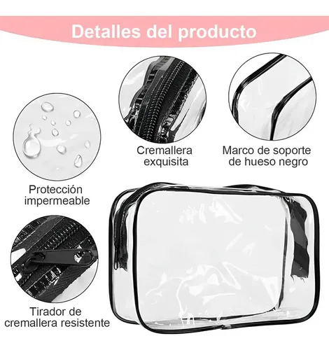 Mujer Set Bolsas Maquillaje Transparentes Variados Xy