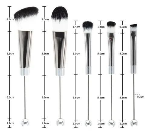 Juego De Brochas De Maquillaje De 5 Piezas, Brocha En