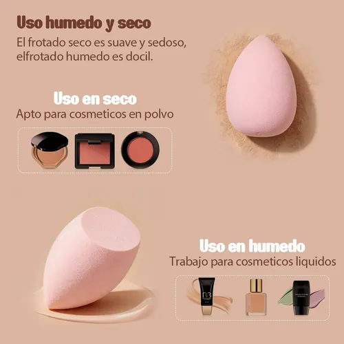 14 Kit Esponja Maquillaje En Polvo Beauty Blender