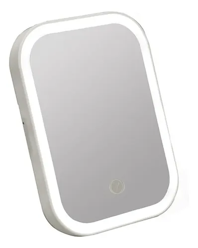 Espejo VGO Maquillaje Rectangular con Luz LED Táctil Portátil 13x18cm Blanco