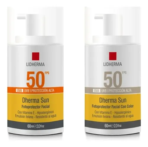 Kit Dherma Sun Fotoprotector Fps 50 Con Y Sin Color Uvb/uva