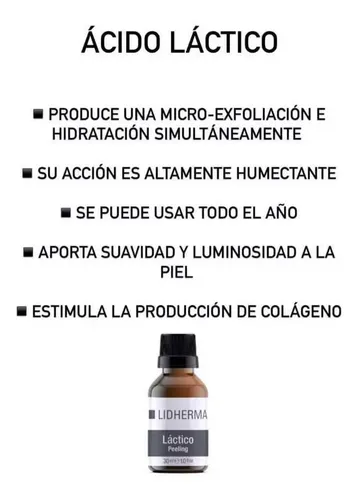 Ácido Láctico Lidherma 10% Ph 3,5 Peeling Todo El Año
