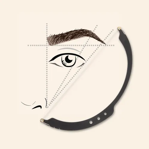 1 Juego De Rotuladores De Cejas Con Forma De Lazo Y Regla