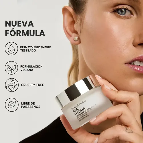 Crema Hidratante Facial Acido Hialurónico Niacinamida | Día y noche | Liviana | Piel Normal Mixta Grasa Seca | Antiarrugas | Suavizante | Mejora Firmeza y Elasticidad