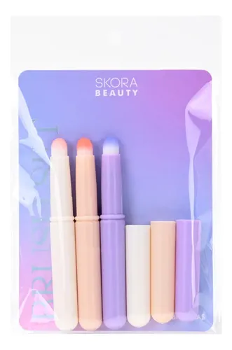 Set Brochas Para Difuminar Con Tapa Skora Beauty X3