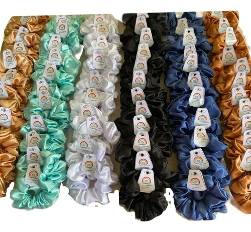 Scrunchies Pack X30 De Saten Antifrizz Por Mayor Accesorios