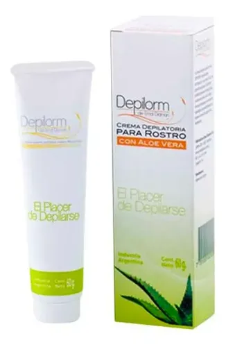 Crema Depilatoria Rostro Depilorm con Aloe Vera 60g para Piel Sensible