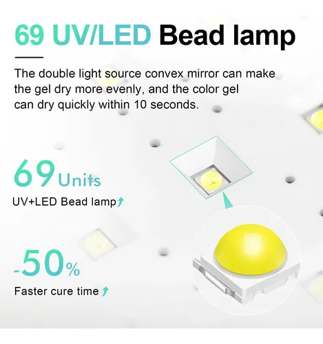 Lámpara Uv Led L’ugx 72w Para Uñas Con Almohadilla