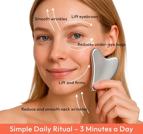 Herramienta Gua Sha Metal Para Masaje Facial Y Drenaje