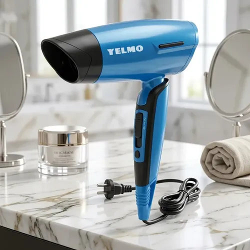 Secador Para Cabello 1400w Color Azul Yelmo Sc-3620 Plegable