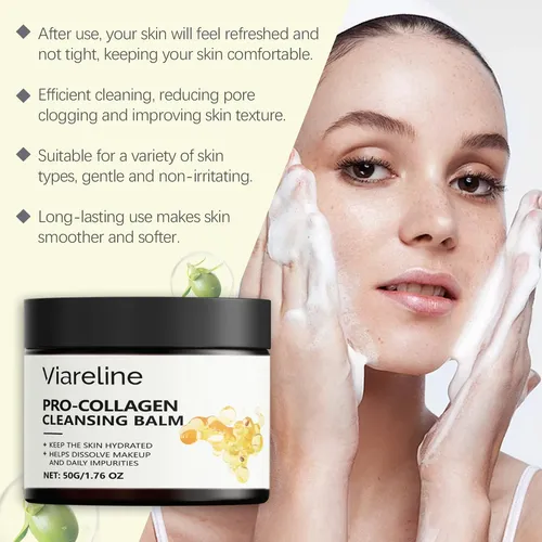 Bálsamo Desmaquillante Con Colágeno Viareline, Suave E Hidra