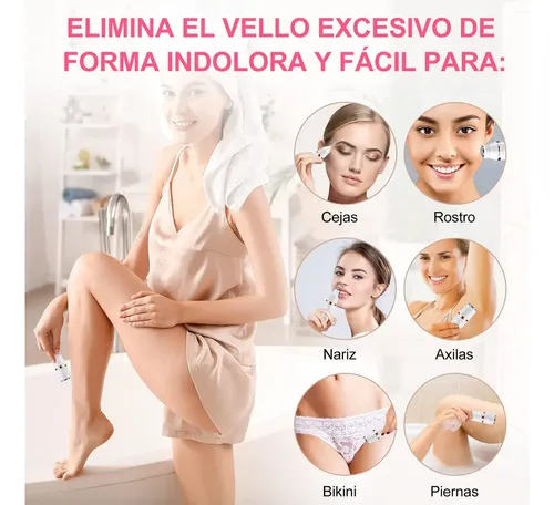 F. Maquina Depiladora Eléctrica Kit 7 En 1 Para Mujer Blanco