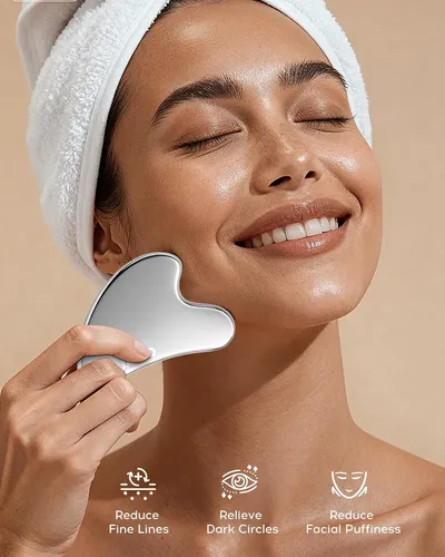 Set 4 Herramientas Gua Sha Acero Para Masaje Y Cuidado Piel