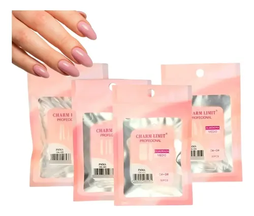 Tips Soft Gel Press On X50 Medio P/ Manicuria Nails Art