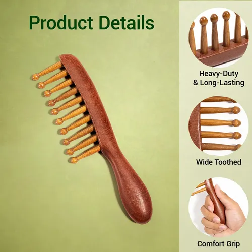 Loc Brush Pack X2 Peine De Madera Masajeador De Cuero Cabell