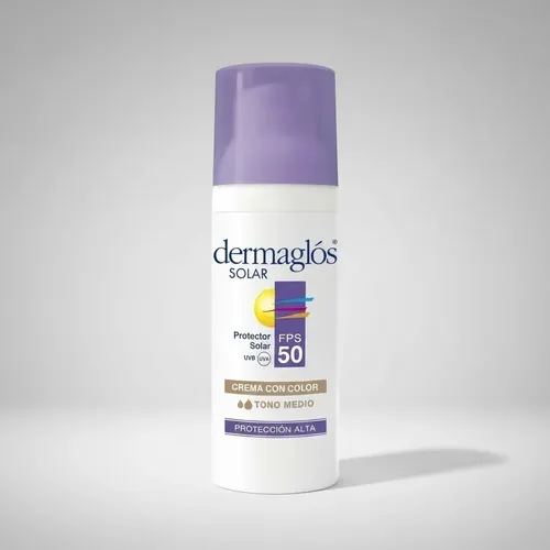 Dermaglos Protector Solar Facial Fps 50 Color Tono Medio 50g
