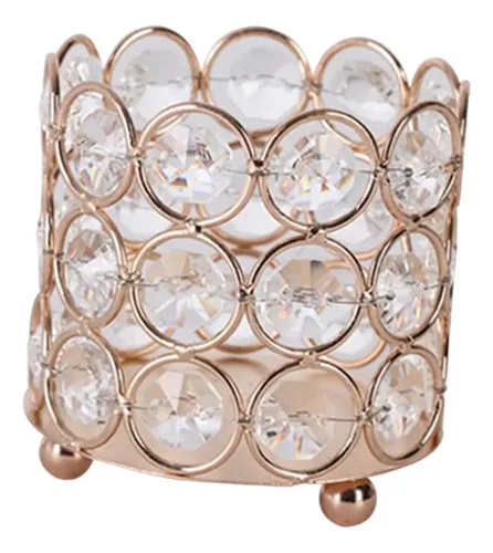Soporte De Cristal Para Brochas De Maquillaje, Dorado